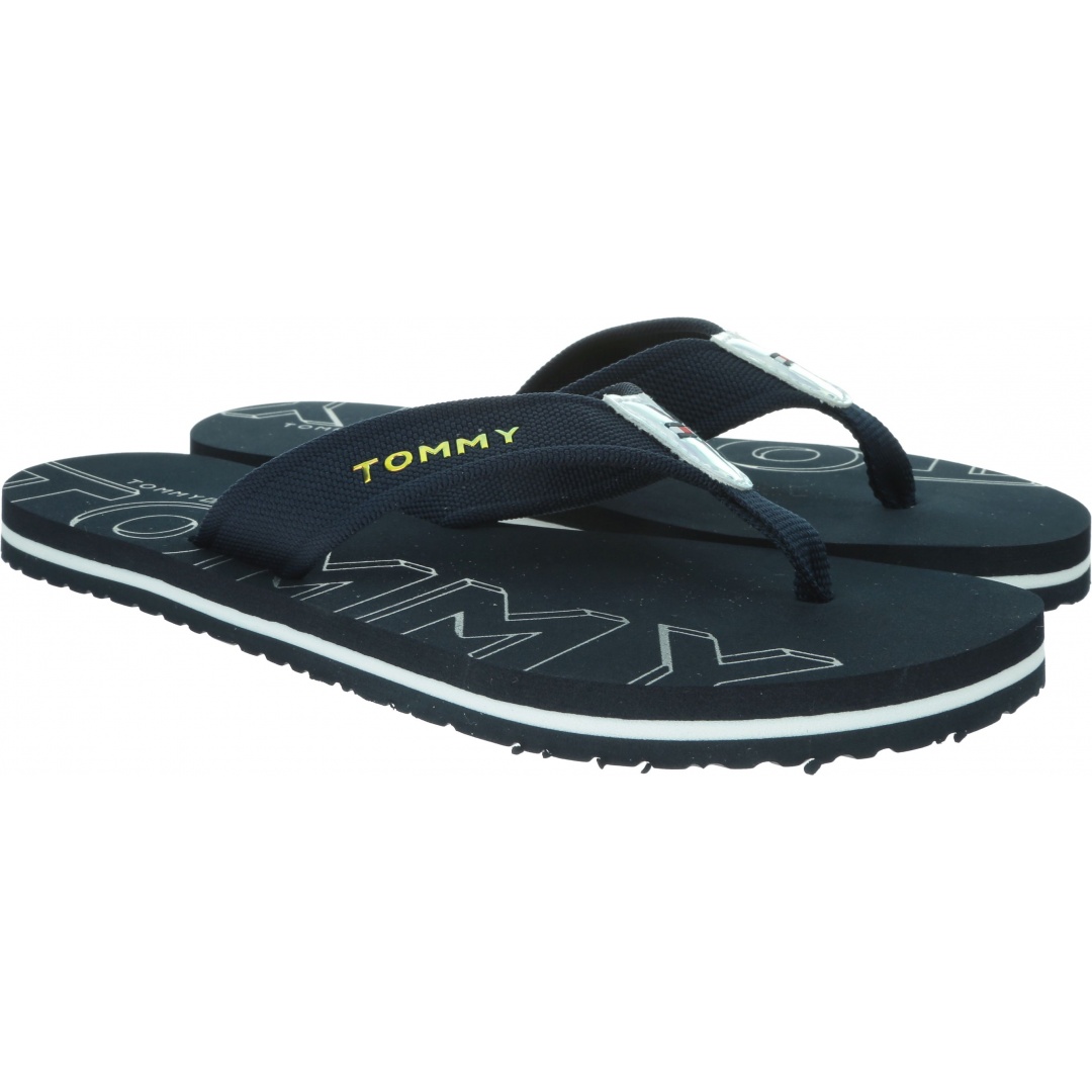 Granatowe Japonki TOMMY HILFIGER Iridescent Detail Beach Sandal FW0FW04236