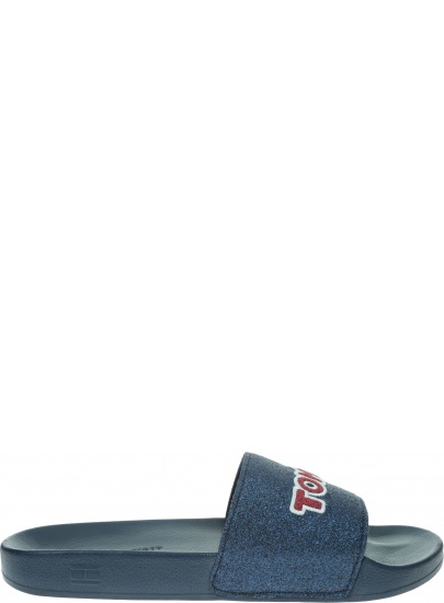 Granatowe Klapki TOMMY HILFIGER Glitter Detail Pool Slide FW0FW04238 403
