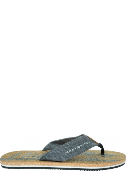 Granatowe Japonki TOMMY HILFIGER Chambray Beach Sandal FM0FM02268 403