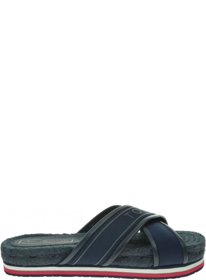 Granatowe Espadryle TOMMY HILFIGER Colorful Tommy Flat Sandal FW0FW04159