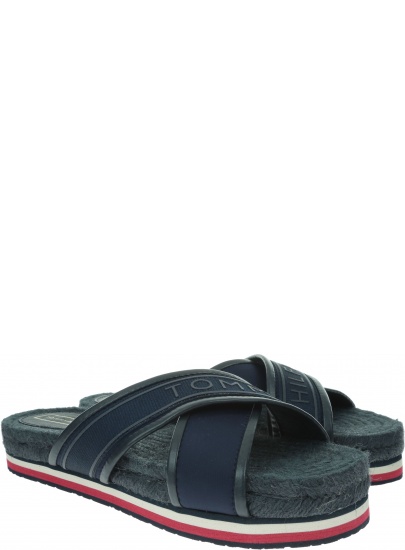 Granatowe Espadryle TOMMY HILFIGER Colorful Tommy Flat Sandal FW0FW04159