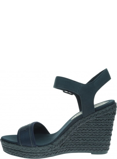Granatowe Espadryle TOMMY HILFIGER Colorful Tommy Wedge Sandal FW0FW04160