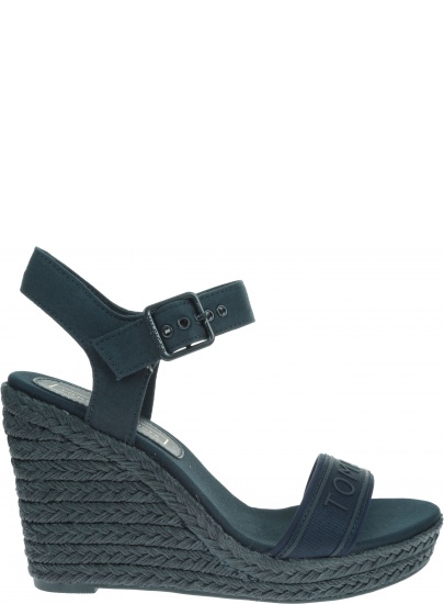 Granatowe Espadryle TOMMY HILFIGER Colorful Tommy Wedge Sandal FW0FW04160
