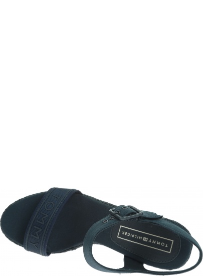 Granatowe Espadryle TOMMY HILFIGER Colorful Tommy Wedge Sandal FW0FW04160