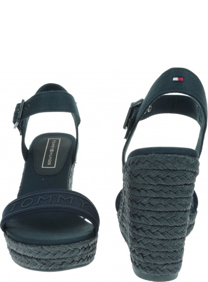 Granatowe Espadryle TOMMY HILFIGER Colorful Tommy Wedge Sandal FW0FW04160