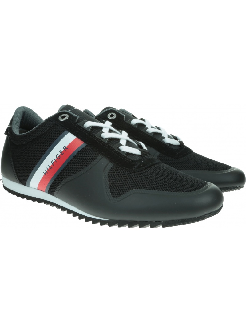 Czarne Sneakersy TOMMY HILFIGER Essential Modern Mesh Runner FM0FM02270 990