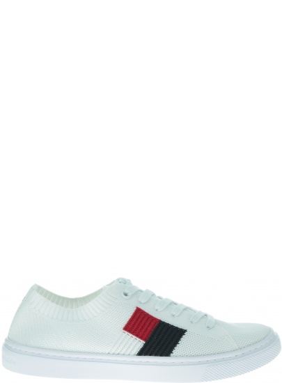 Białe Tenisówki TOMMY HILFIGER Knitted Flag Lightweight Sneaker FW0FW04150