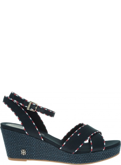 Granatowe Espadryle TOMMY HILFIGER Corporate Detail Mid Wedge FW0FW04175