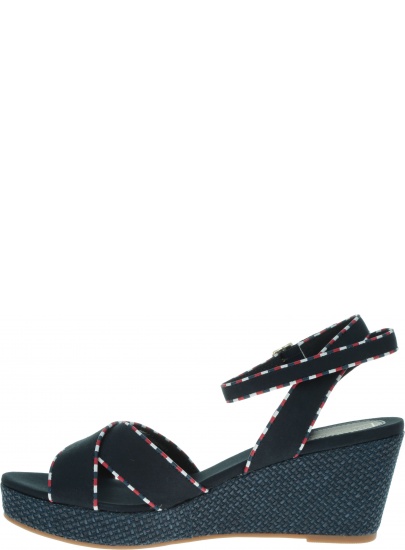 Granatowe Espadryle TOMMY HILFIGER Corporate Detail Mid Wedge FW0FW04175