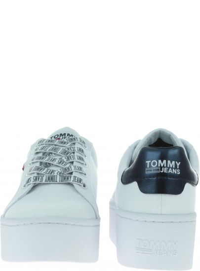 Białe Sneakersy TOMMY HILFIGER Icon Textile Flatform Sneaker EN0EN00535 100