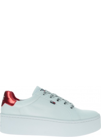 Białe Sneakersy TOMMY HILFIGER Icon Textile Flatform Sneaker EN0EN00535 100