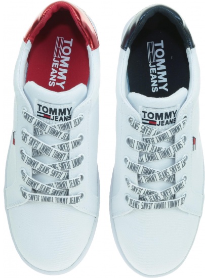 Białe Sneakersy TOMMY HILFIGER Icon Textile Flatform Sneaker EN0EN00535 100