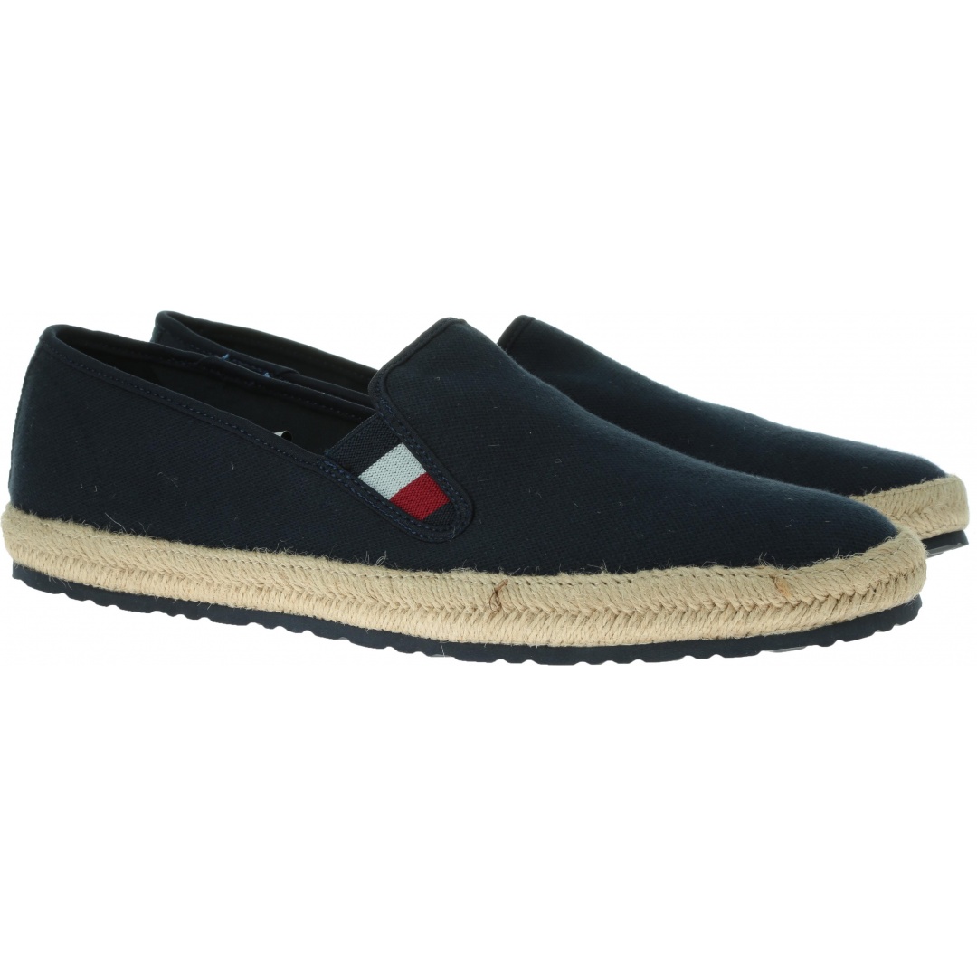 Granatowe Espadryle TOMMY HILFIGER Canvas Slipon Espadrille FM0FM02251 403