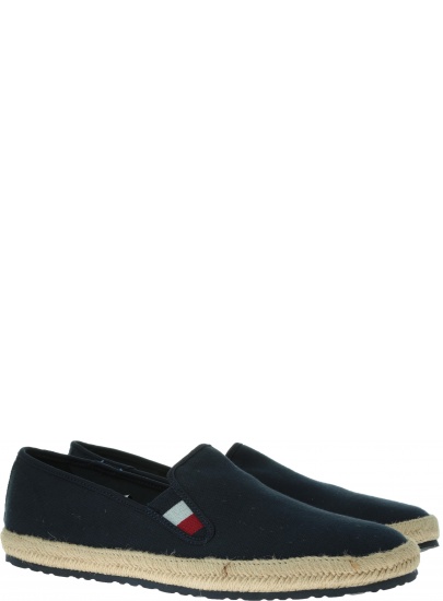 Granatowe Espadryle TOMMY HILFIGER Canvas Slipon Espadrille FM0FM02251 403