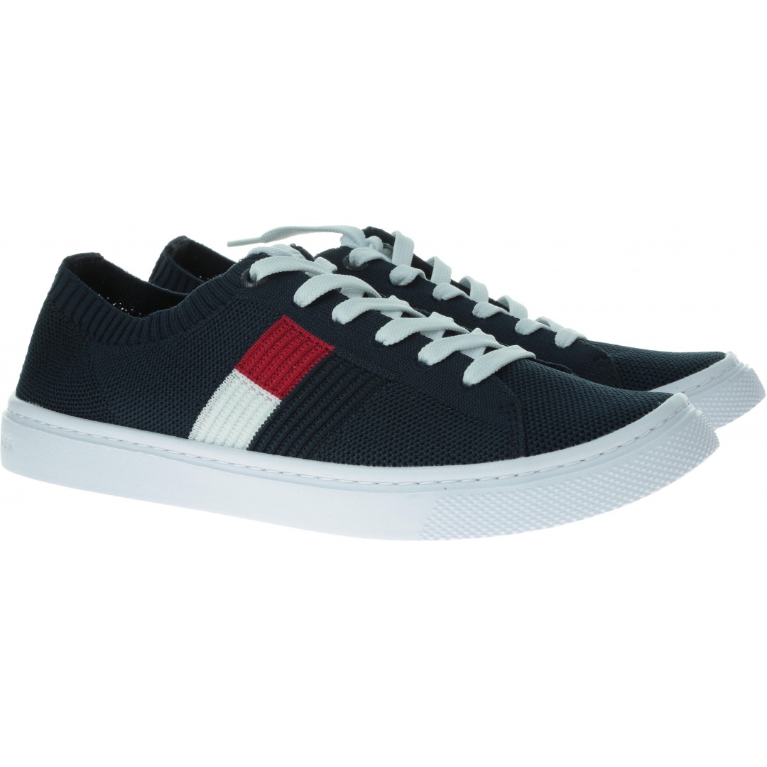 Granatowe Tenisówki TOMMY HILFIGER Knitted Flag Lightweight Sneaker