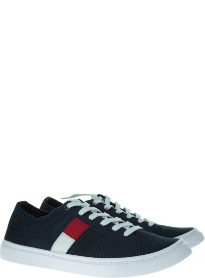 Granatowe Tenisówki TOMMY HILFIGER Knitted Flag Lightweight Sneaker