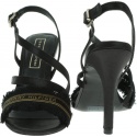 Czarne Sandały TOMMY HILFIGER Feminine Satin Heeled Sandal FW0FW04161 990