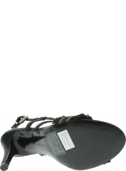 Czarne Sandały TOMMY HILFIGER Feminine Satin Heeled Sandal FW0FW04161 990
