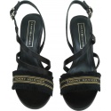 Czarne Sandały TOMMY HILFIGER Feminine Satin Heeled Sandal FW0FW04161 990