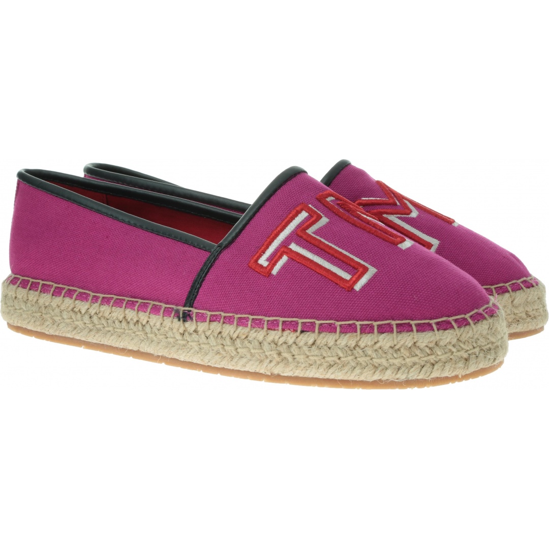Różowe Espadryle TOMMY HILFIGER Colorful Tommy Flat Espadrille FW0FW04166