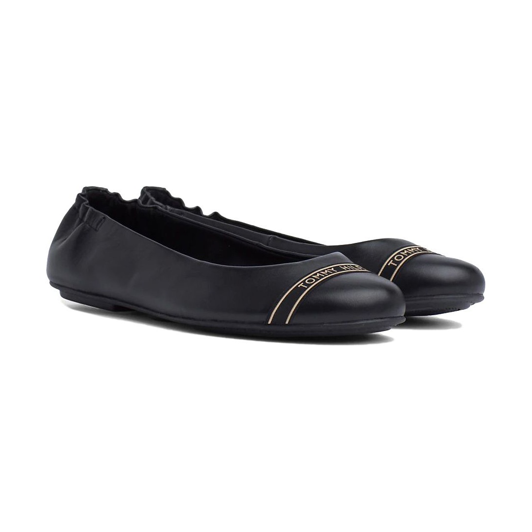 Czarne Baleriny TOMMY HILFIGER Feminine Satin Detail Ballerina FW0FW04265