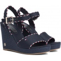 Granatowe Espadryle TOMMY HILFIGER Corporate Detail High Wedge FW0FW04174