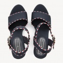 Granatowe Espadryle TOMMY HILFIGER Corporate Detail High Wedge FW0FW04174
