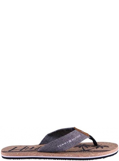 Szare Japonki TOMMY HILFIGER Chambray Beach Sandal FM0FM02268 BDS