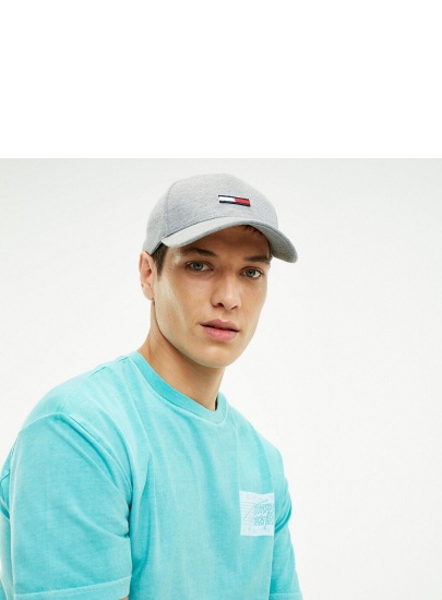 Szara Czapka z Daszkiem TOMMY HILFIGER Tjm Flag Cap Jersey AM0AM04967 901
