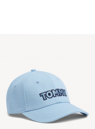 Błękitna Czapka z Daszkiem TOMMY HILFIGER Tommy Patch Cap AW0AW06796 423