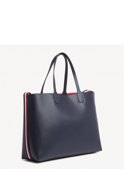 Granatowa Shopperka TOMMY HILFIGER Iconic Tommy Tote AW0AW06833 413
