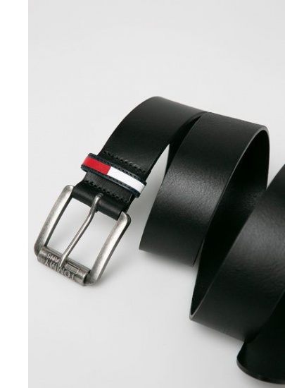 Czarny Pasek Męski TOMMY HILFIGER Tjm Roller Logo Belt AM0AM04841 002