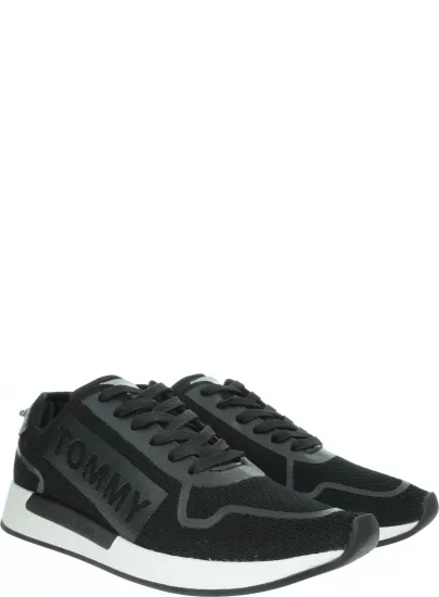 Czarne Sneakersy TOMMY HILFIGER Technical Details Fl EM0EM00289 990