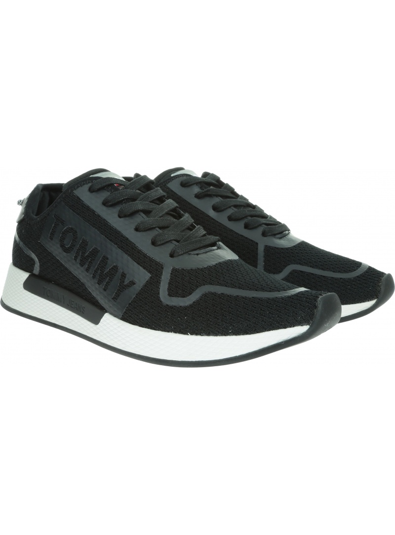Czarne Sneakersy TOMMY HILFIGER Technical Details Fl EM0EM00289 990