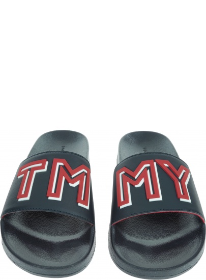 Granatowe Klapki TOMMY HILFIGER Colorful Tommy Pool FW0FW04239 403