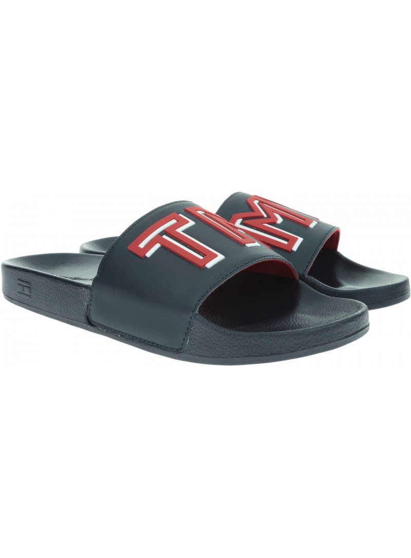 Granatowe Klapki TOMMY HILFIGER Colorful Tommy Pool FW0FW04239 403