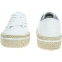 Białe Sneakersy TOMMY HILFIGER Jute Detail Flatform FW0FW04262 100