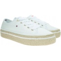 Białe Sneakersy TOMMY HILFIGER Jute Detail Flatform FW0FW04262 100