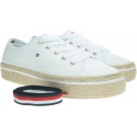 Białe Sneakersy TOMMY HILFIGER Jute Detail Flatform FW0FW04262 100