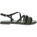 Czarne Sandały TOMMY HILFIGER Feminine Satin Flat FW0FW04162 990