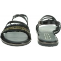 Czarne Sandały TOMMY HILFIGER Feminine Satin Flat FW0FW04162 990