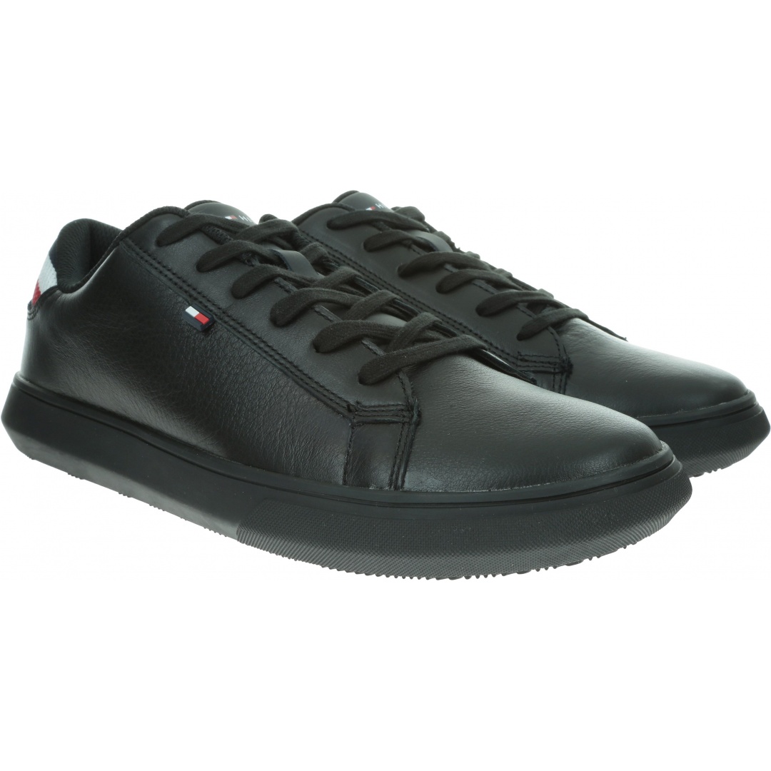 Czarne Sneakersy TOMMY HILFIGER Essential Leather De FM0FM02272 990