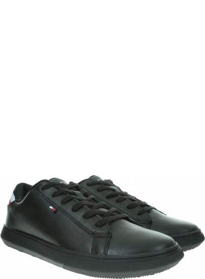 Czarne Sneakersy TOMMY HILFIGER Essential Leather De FM0FM02272 990