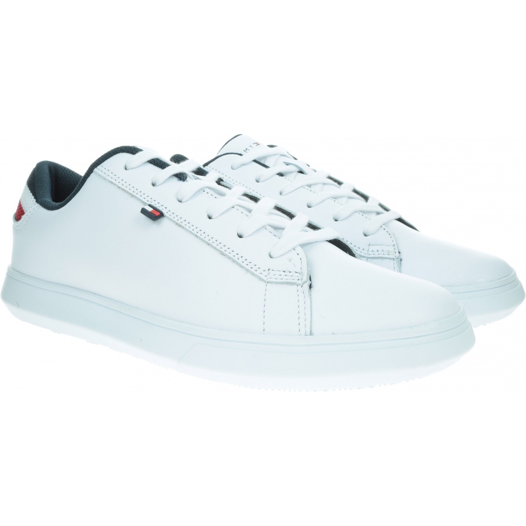 Białe Sneakersy TOMMY HILFIGER Essential Leather De FM0FM02272 100