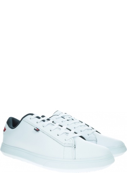 Białe Sneakersy TOMMY HILFIGER Essential Leather De FM0FM02272 100