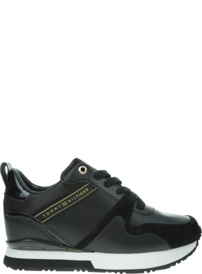 Czarne Sneakersy TOMMY HILFIGER Iridescent Wedge Sne FW0FW04130 990