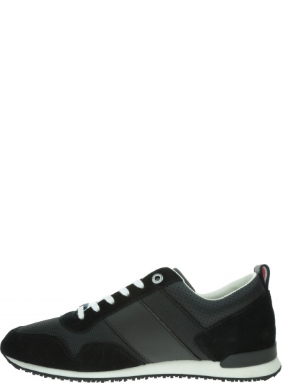 Czarne Sneakersy TOMMY HILFIGER Iconic Material Mix FM0FM02273 990