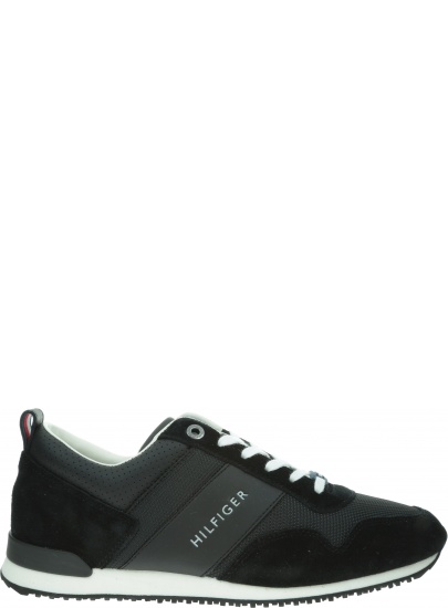 Czarne Sneakersy TOMMY HILFIGER Iconic Material Mix FM0FM02273 990