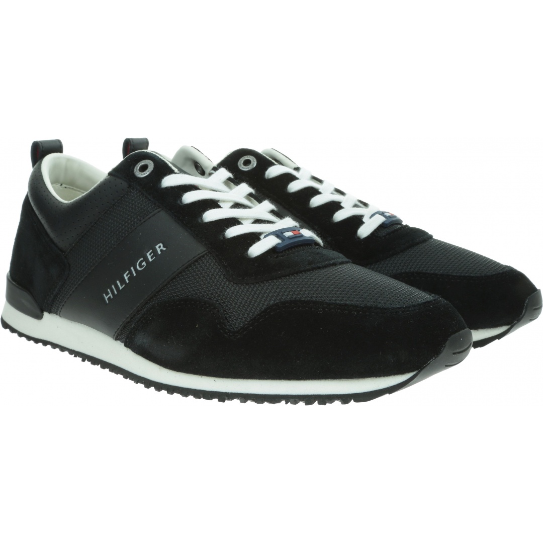Czarne Sneakersy TOMMY HILFIGER Iconic Material Mix FM0FM02273 990