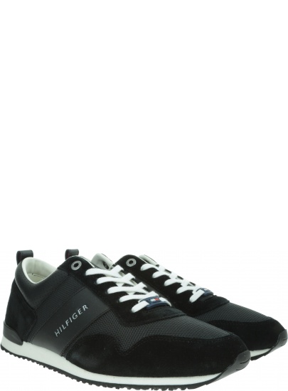 Czarne Sneakersy TOMMY HILFIGER Iconic Material Mix FM0FM02273 990